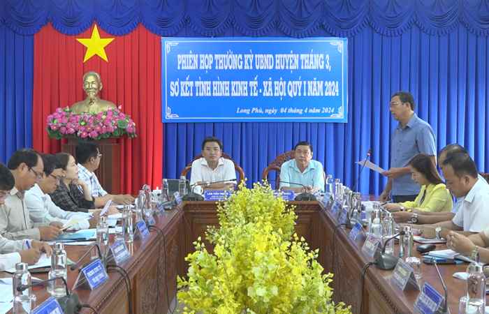 Long Phú: UBND huyện sơ kết sơ kết tình hình kinh tế - xã hội Quý I-2024