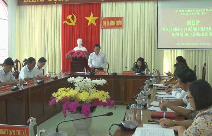 Họp Tổ Đại biểu HĐND tỉnh Sóc Trăng (đơn vị thị xã Vĩnh Châu)