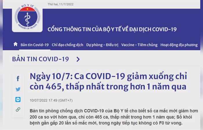 Bản tin chung tay phòng, chống dịch COVID-19 (11-07-2022)