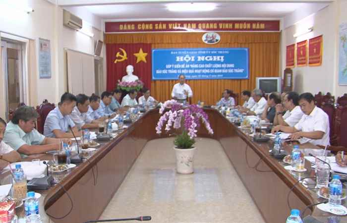 Ban Tuyên giáo Tỉnh ủy tổ chức Hội nghị góp ý kiến đề án “Nâng cao chất lượng nội dung Báo Sóc Trăng và hiệu quả hoạt động cơ quan Báo Sóc Trăng” 