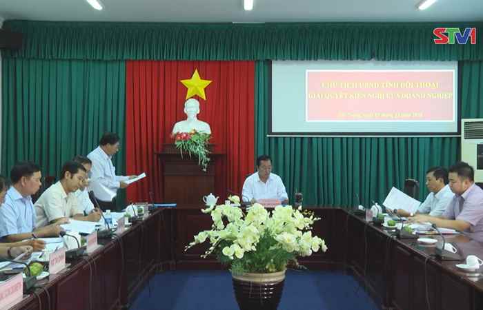 Chủ tịch UBND tỉnh Sóc Trăng đối thoại giải quyết các kiến nghị của doanh nghiệp trên địa bàn tỉnh.