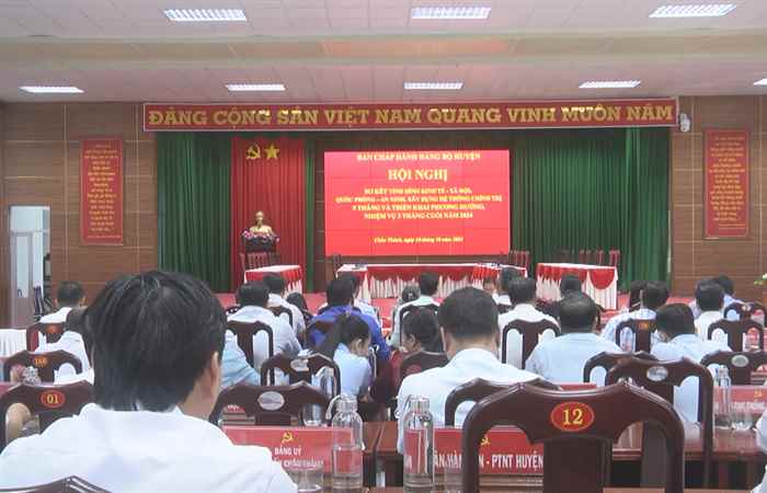 Đảng bộ Châu Thành tổ chức sơ kết tình hình kinh tế-xã hội, quốc phòng-an ninh, xây dựng hệ thống chính trị 9 tháng đầu năm 2024
