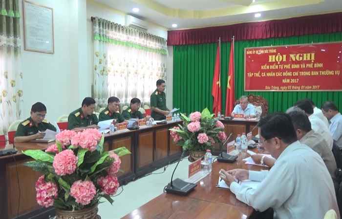 Đảng ủy Quân sự tỉnh Sóc Trăng hội nghị kiểm điểm phê bình và tự phê bình năm 2017