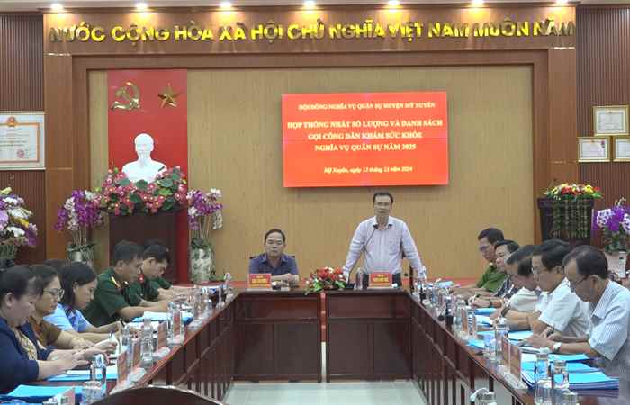 Hội đồng nghĩa vụ quân sự huyện Mỹ Xuyên họp thống nhất danh sách gọi khám sức khỏe nghĩa vụ quân sự năm 2025