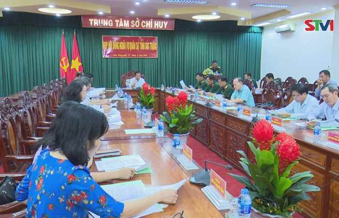 Hội đồng nghĩa vụ quân sự tỉnh Sóc Trăng họp thông qua dự thảo báo cáo chuẩn bị cho tổng kết công tác tuyển chọn và gọi công dân nhập ngũ năm 2018