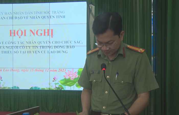 Ban Chỉ đạo về nhân quyền tỉnh Sóc Trăng tuyên truyền công tác nhân quyền cho chức sắc, chức việc và người có uy tín tại huyện Cù Lao Dung  