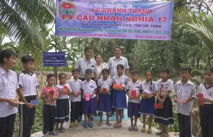 Sóc Trăng: Hội nông dân tỉnh đưa vào sử dụng cầu nông thôn ở xã Kế Thành, huyện Kế Sách