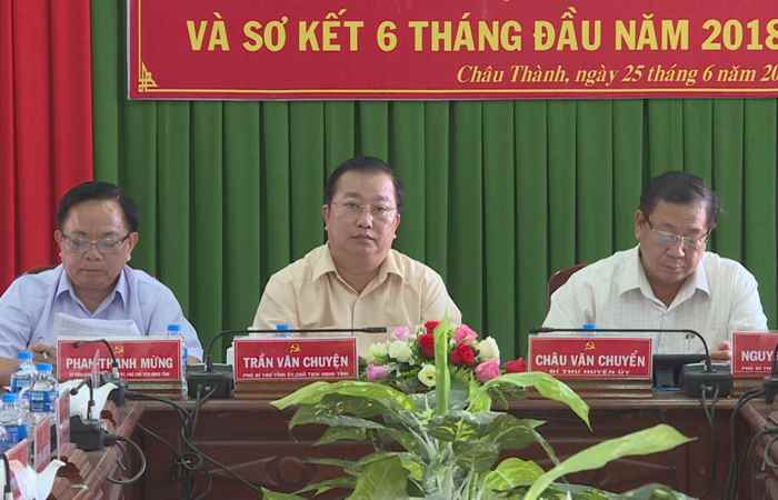 Huyện ủy Châu Thành hội nghị kiểm điểm giữa nhiệm kỳ 2015-2020  