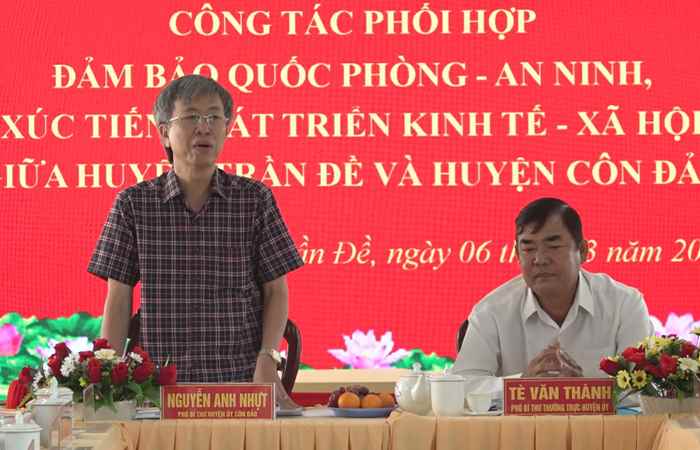 Huyện Trần Đề và huyện Côn Đảo ký kết công tác phối hợp đảm bảo quốc phòng - an ninh