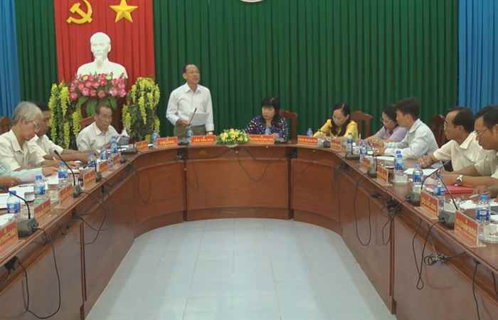 Đoàn giám sát của Tỉnh ủy kiểm tra việc triển khai, thực hiện Chương trình hành động số 26 của Tỉnh ủy tại huyện Mỹ Xuyên.