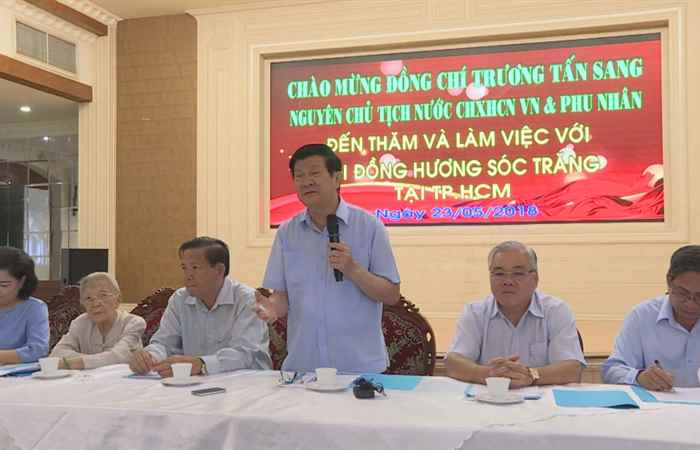Nguyên Chủ tịch Nước làm việc với Hội đồng hương ST ở TP. HCM về vận động xây dựng nhà ở cho hộ chính sách
