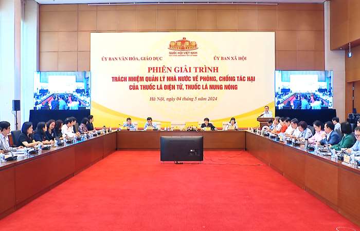 Phiên giải trình về trách nhiệm quản lý Nhà nước về phòng, chống tác hại của thuốc lá điện tử, thuốc lá nung nóng