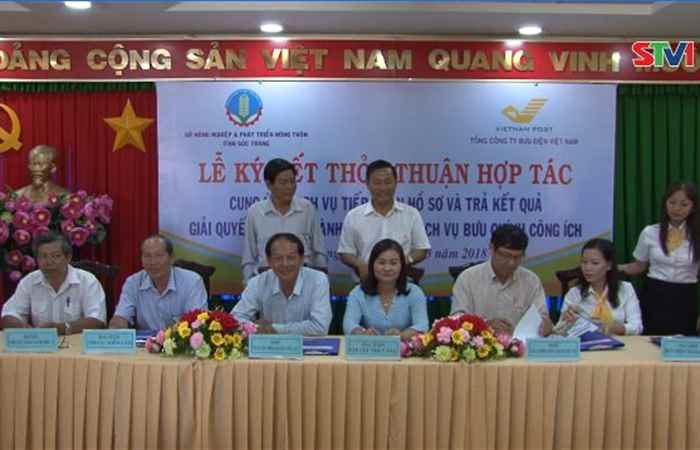 Sở NN &PTNN Sóc Trăng ký kết thỏa thuận hợp tác với Bưu điện tỉnh 