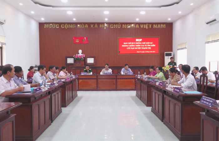 Thạnh Trị: Họp Ban Chỉ huy phòng thủ dân sự, phòng, chống thiên tai tìm kiếm cứu nạn