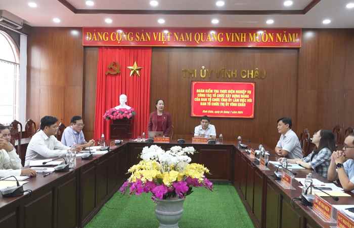 Vĩnh Châu: Ban Tổ chức Tỉnh ủy đến làm việc về nghiệp vụ công tác xây dựng Đảng