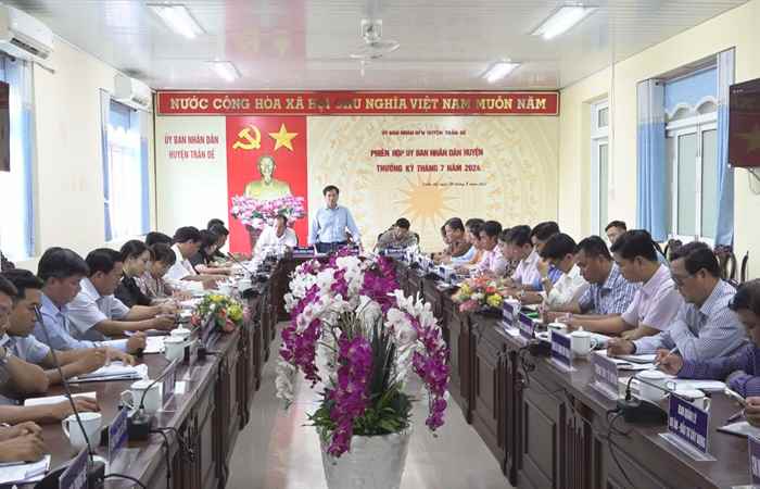 Trần Đề: UBND huyện sơ kết tình hình kinh tế - xã hội tháng 7 năm 2024