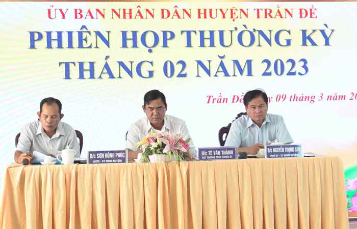 UBND huyện Trần Đề sơ kết tình hình kinh tế - xã hội tháng 2