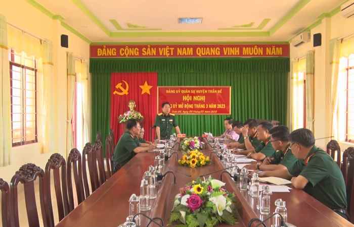 Đảng ủy Quân sự huyện Trần Đề hội nghị mở rộng tháng 3 năm 2023