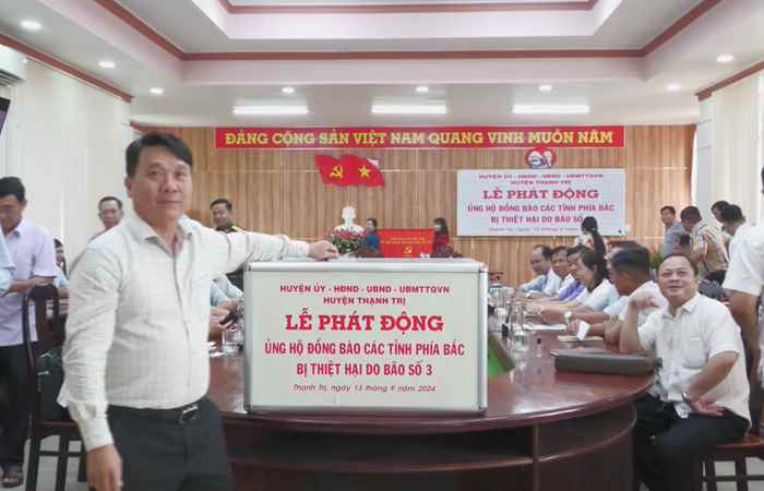 Huyện Thạnh Trị phát động gây quỹ ủng hộ đồng bào các tỉnh phía Bắc bị ảnh hương do Bão số 3