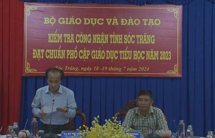 Bộ GD&ĐT kiểm tra công tác phổ cập giáo dục Tiểu học mức độ 3 tại Long Phú