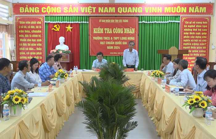 
Mỹ Tú: Sở GD&ĐT đến kiểm tra công nhận Trường THCS và THPT Long Hưng đạt chuẩn quốc gia mức độ 1
