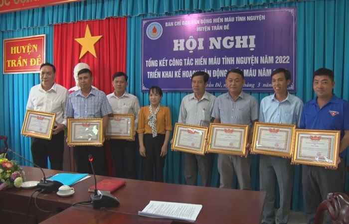 Trần Đề tổng kết công tác hiến máu tình nguyện năm 2022