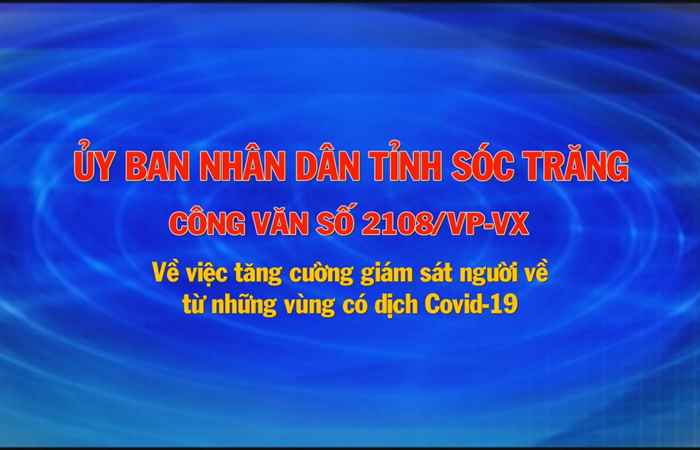 Công văn số 2108-VP-VX về việc tăng cường giám sát người về từ những vùng có dịch covid-19