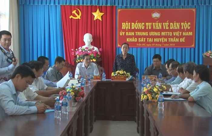 Trần Đề tiếp đoàn khảo sát Ủy Ban Trung ương Mặt trận Tổ quốc Việt Nam.