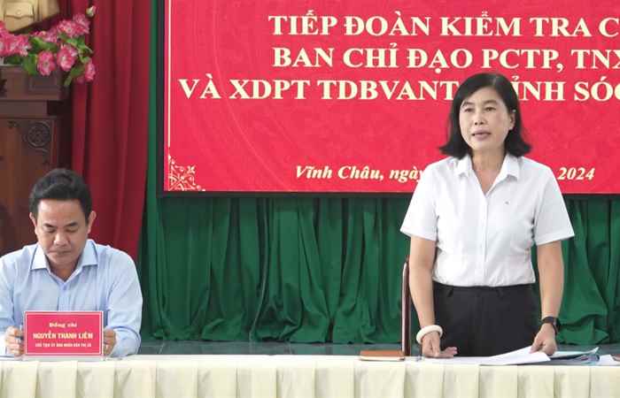 Vĩnh Châu: Kiểm tra công tác phòng, chống tội phạm trên địa bàn